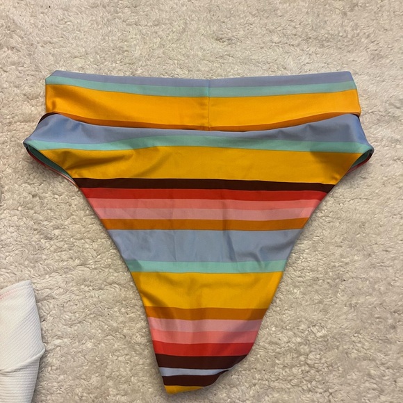 Aerie High Cut Stripe Bikini Bottoms - Picture 5 of 5